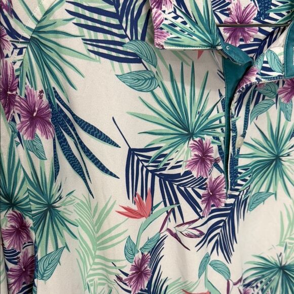 ISO’s Golf  men’s Tropical Floral Polo Shirt XXL - Picture 2 of 3